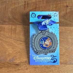 Disney 25th Anniversary Pin - Blue and Silver
